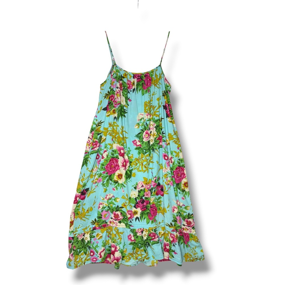 Soft Surroundings Floral Maxi Dress XL Smocked Sundress Pockets Cottagecore Boho - Picture 2 of 7